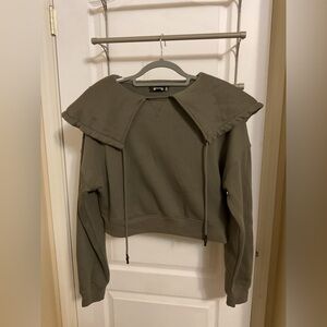 Misguided cropped women’s mock hoodie